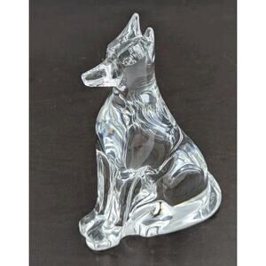 Baccarat Crystal Egyptian Dog Figurine Paperweight 6.25" France
